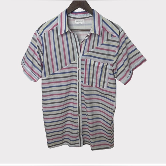 Lovers + Friends Striped Short Sleeve Button Down Camp Dress - XS - Picture 4 of 11